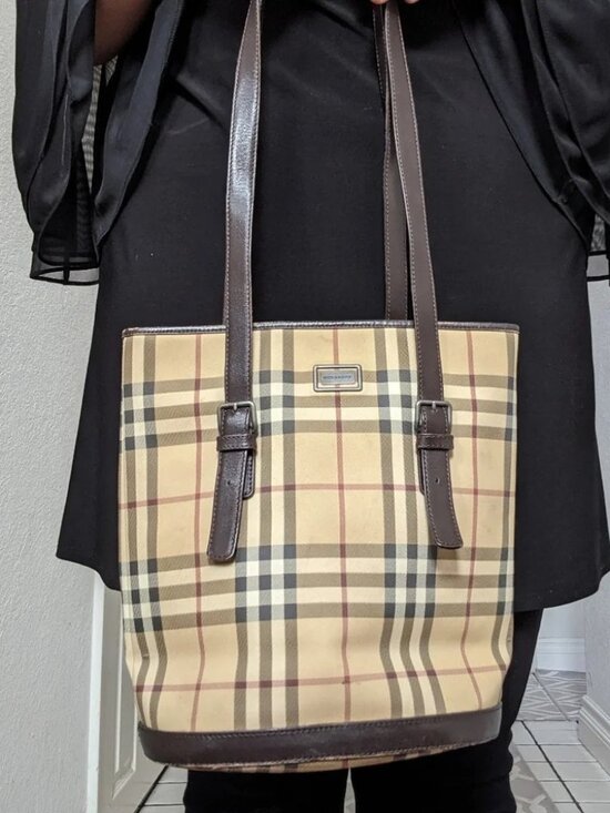 Burberry Handbags - Authentic Burberry Nova Check Shoulder HandBag PVc